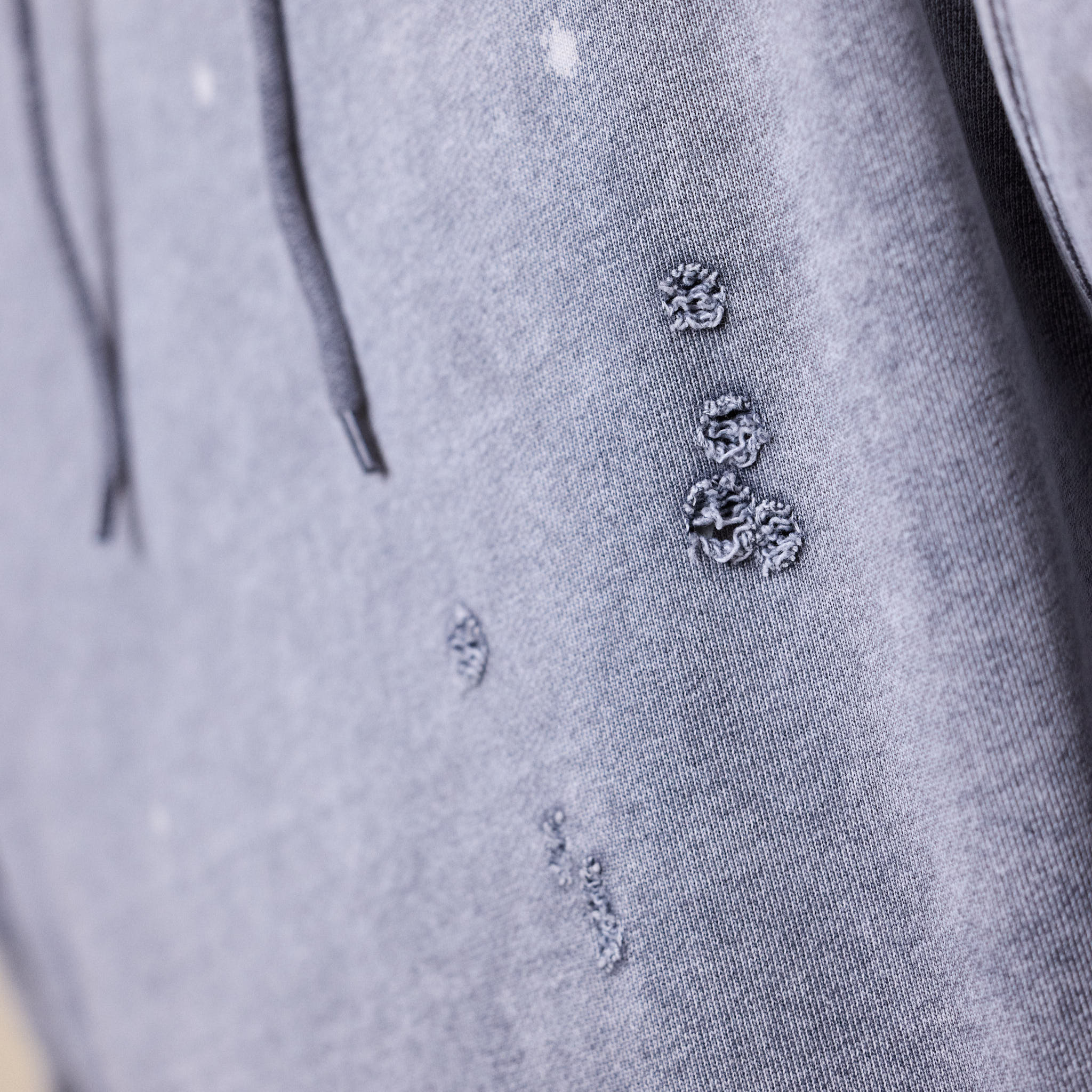 BEAMS - Damage Sweat Hoodie - Grey - Image 5