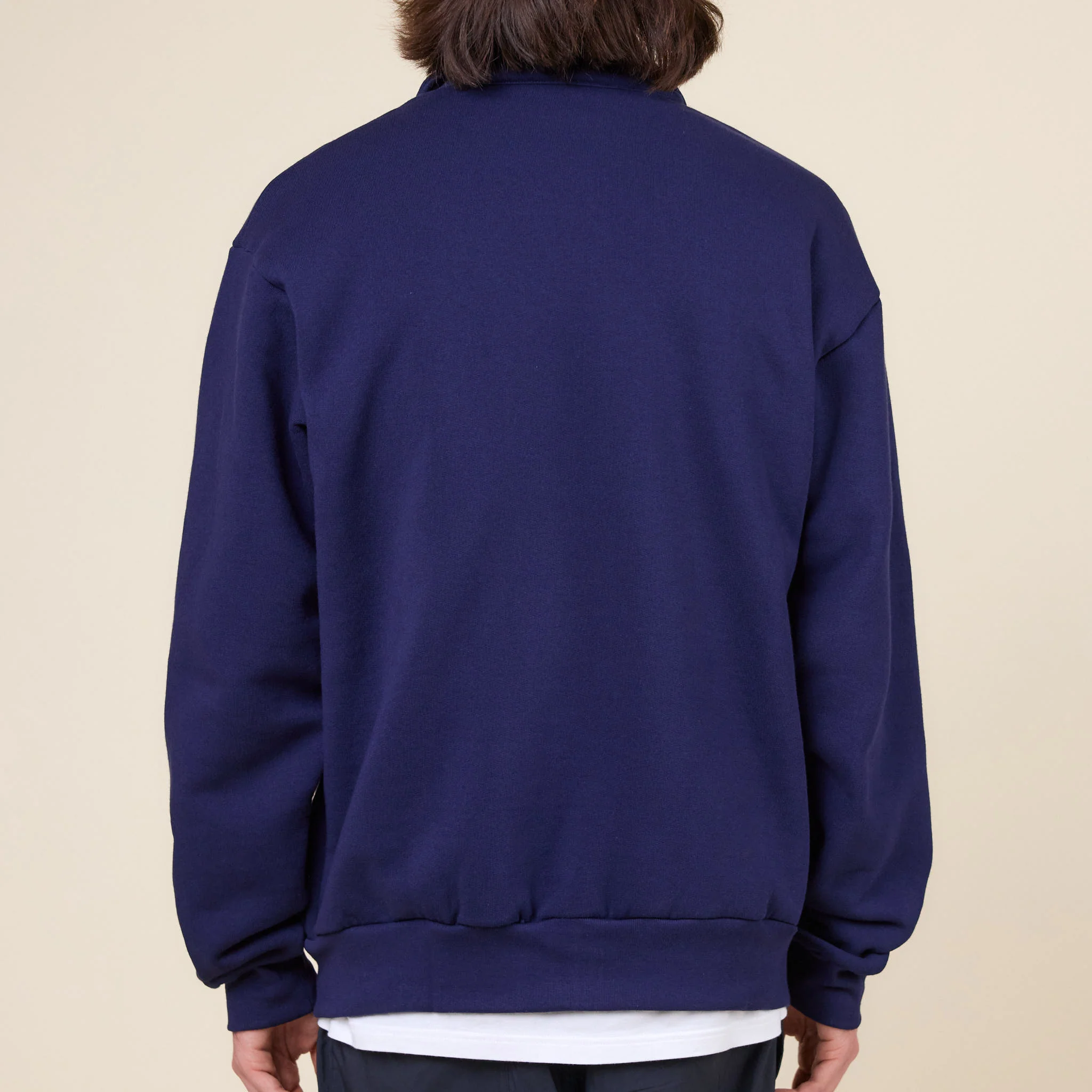 Cease - Collar Zip Sweatshirt - Navy Blue - Image 3