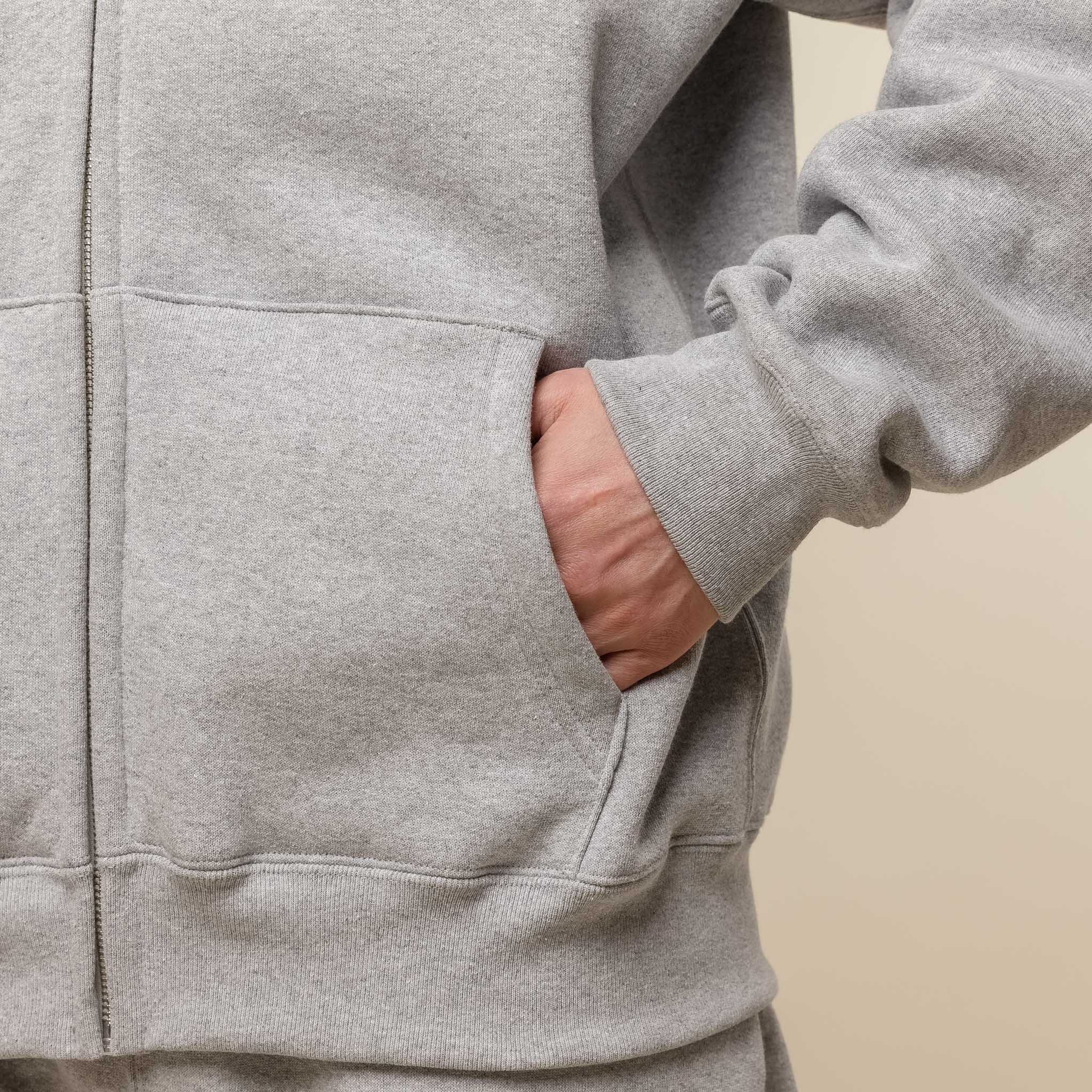 Cease - Standard Zip Hooded Sweatshirt - Heather Grey - Image 3