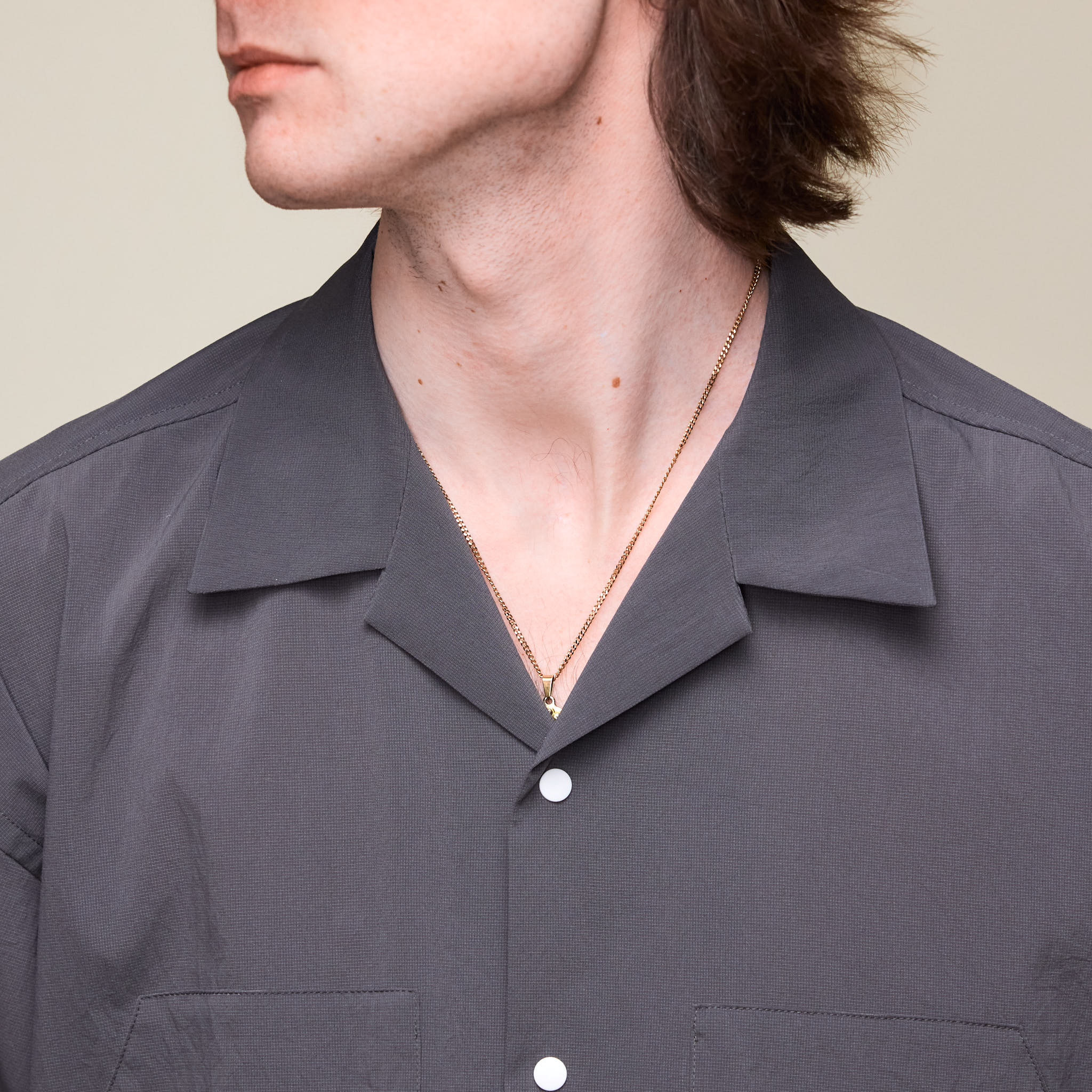 F/CE - Dot Air Open Collar Shirt - Grey - Image 4