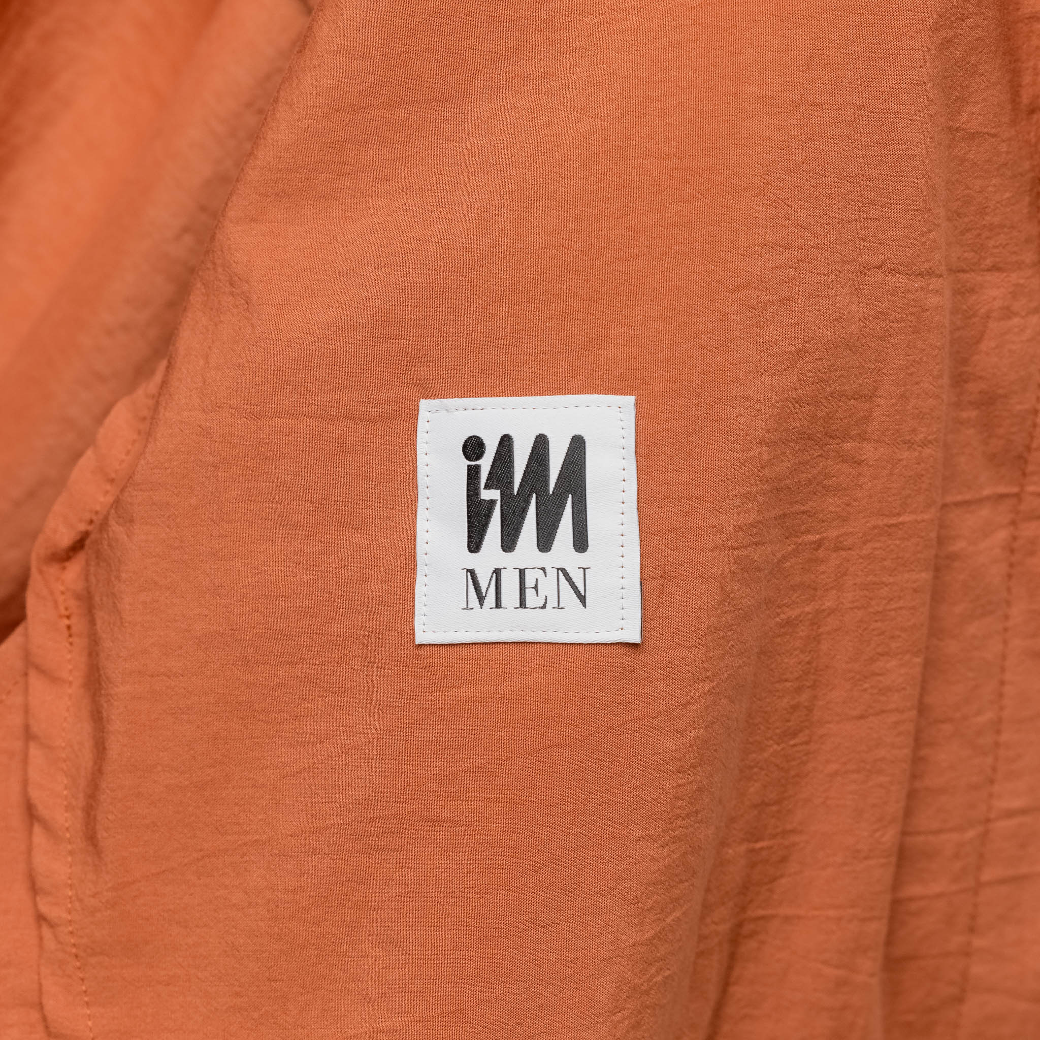 IM MEN - White Shirt Stand Collar - Terracotta - Image 6