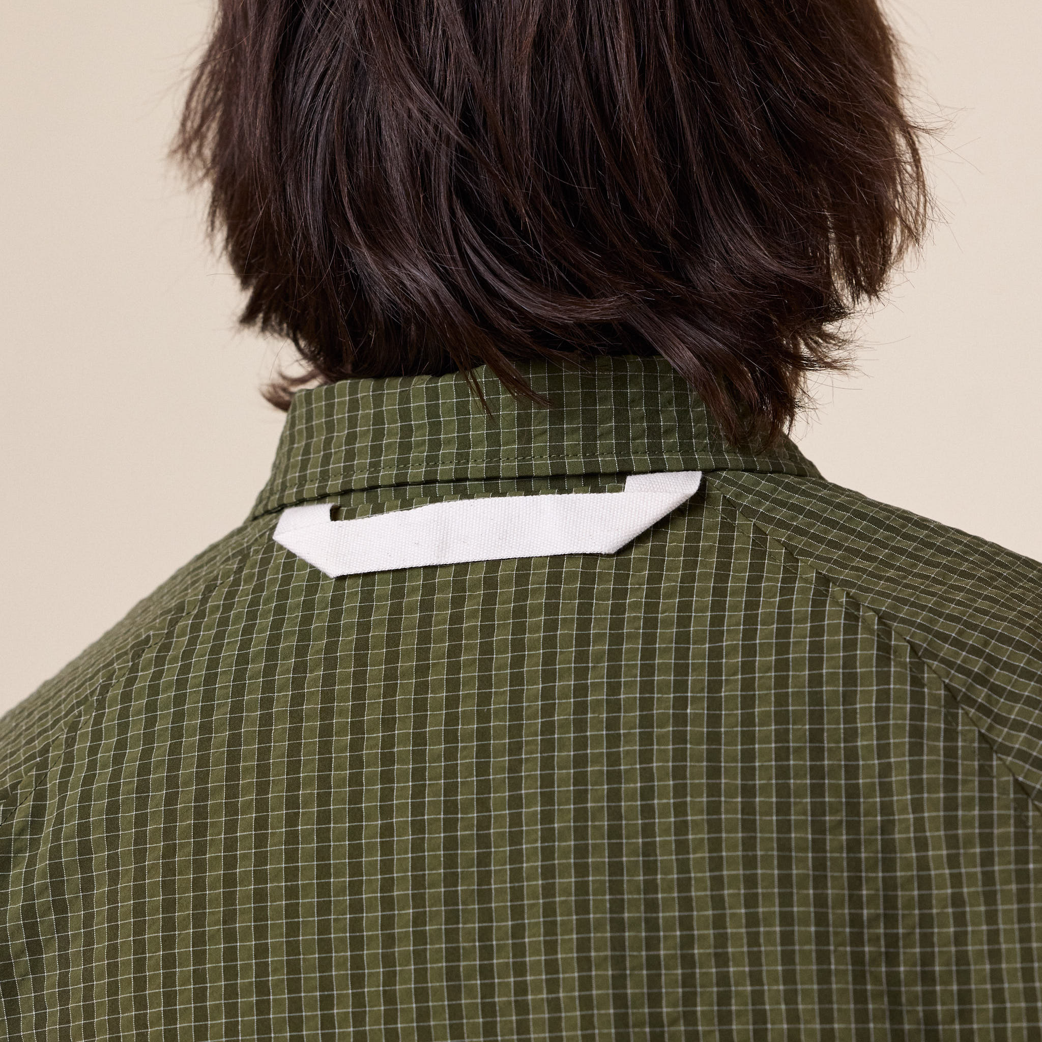 Merely Made - Premium Bubble Check Raglan Blouson Jacket - Olive Check - Image 3