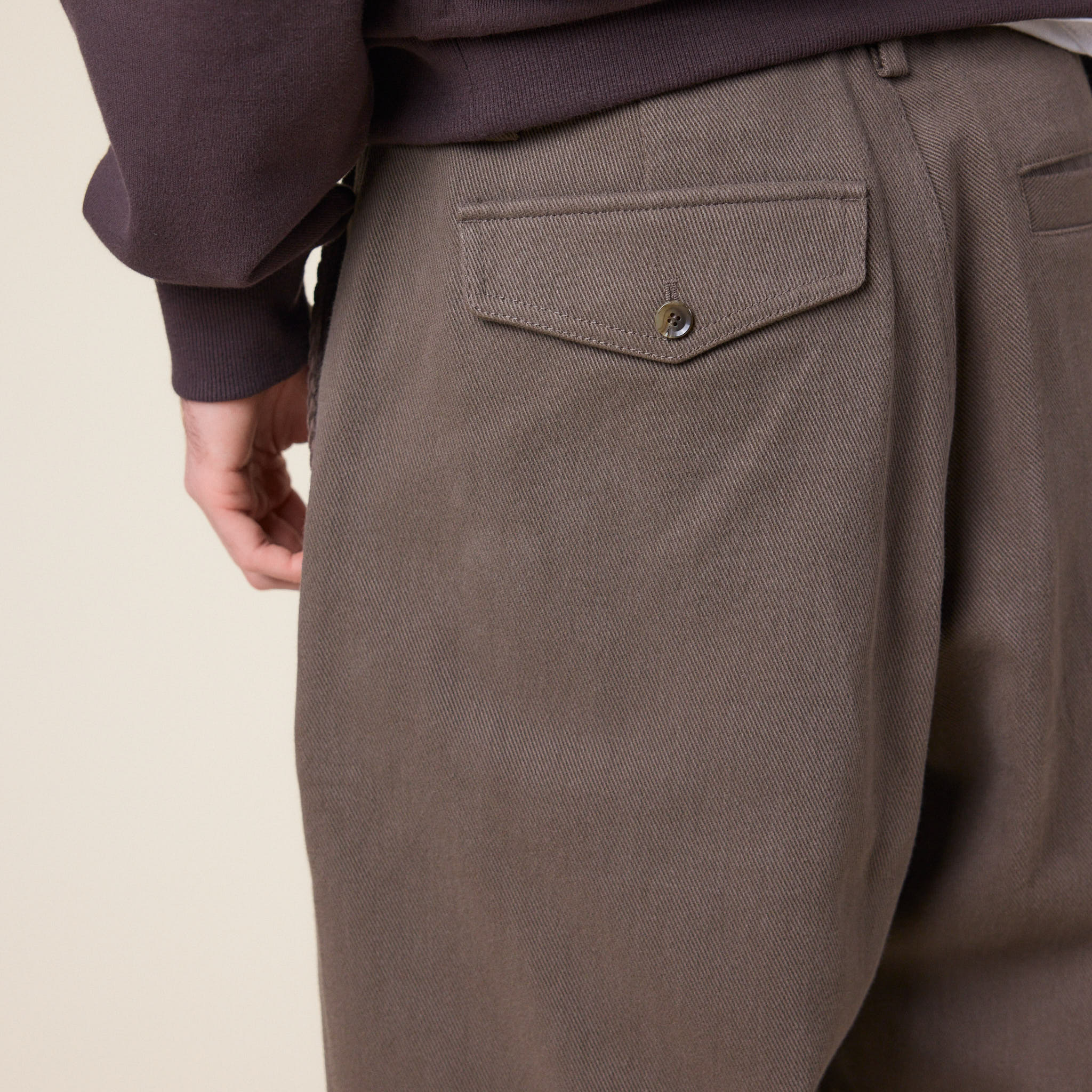 Merely Made - Premium Dual Fabric Contrast Wide Pants - Cocoa Brown - Image 6