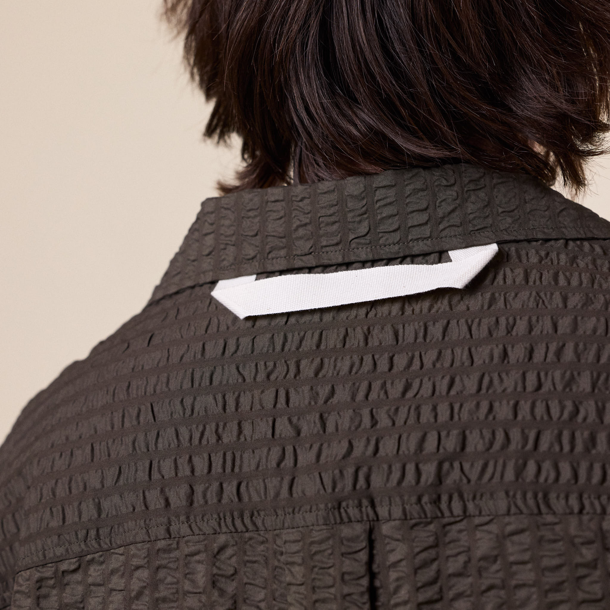 Merely Made - Premium Seersucker Cuban Collar Shirt - Seaweed Green - Image 3