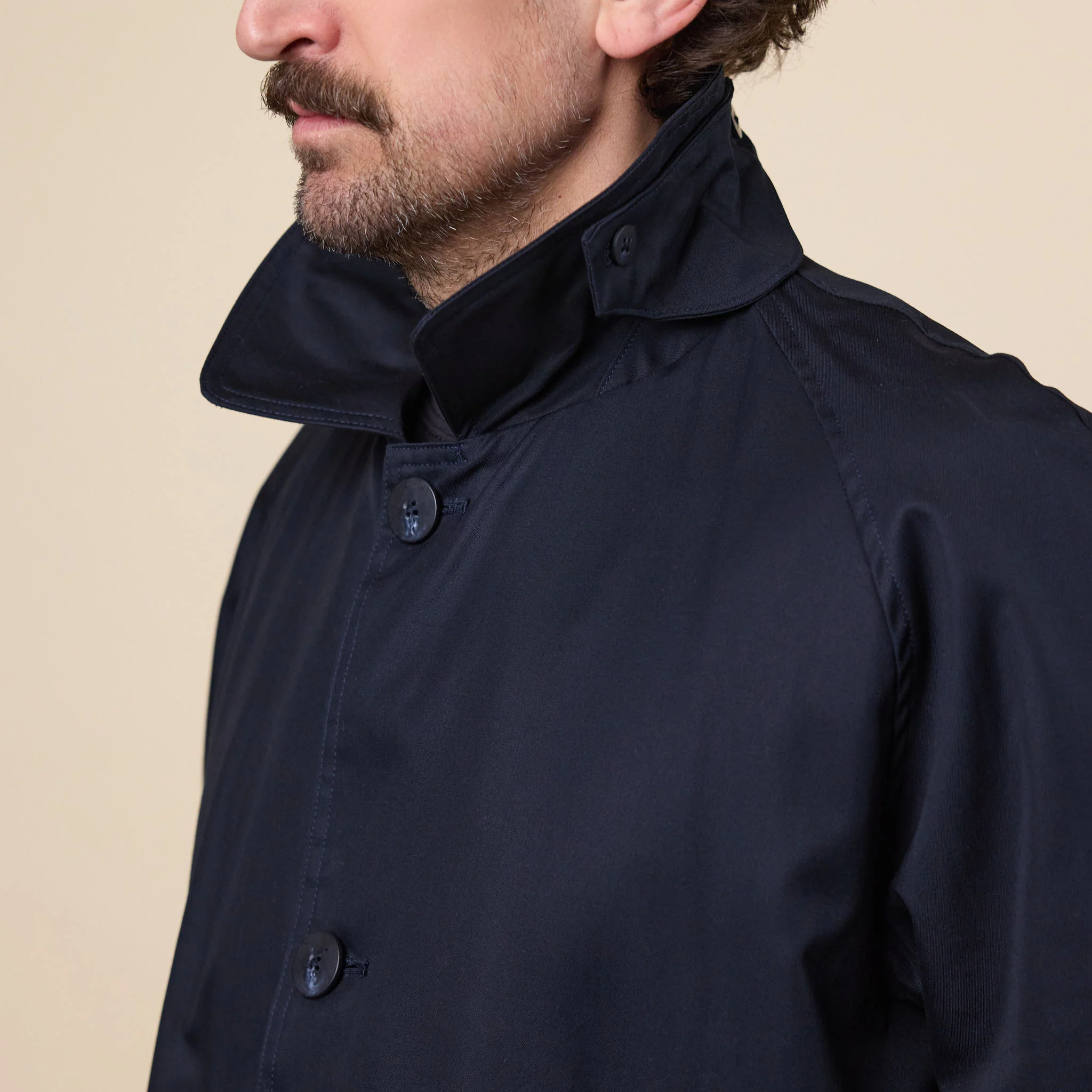 SO SHOP & HOSTEL NAKAMEGURO - Balmacaan Coat - Navy Blue - Image 4