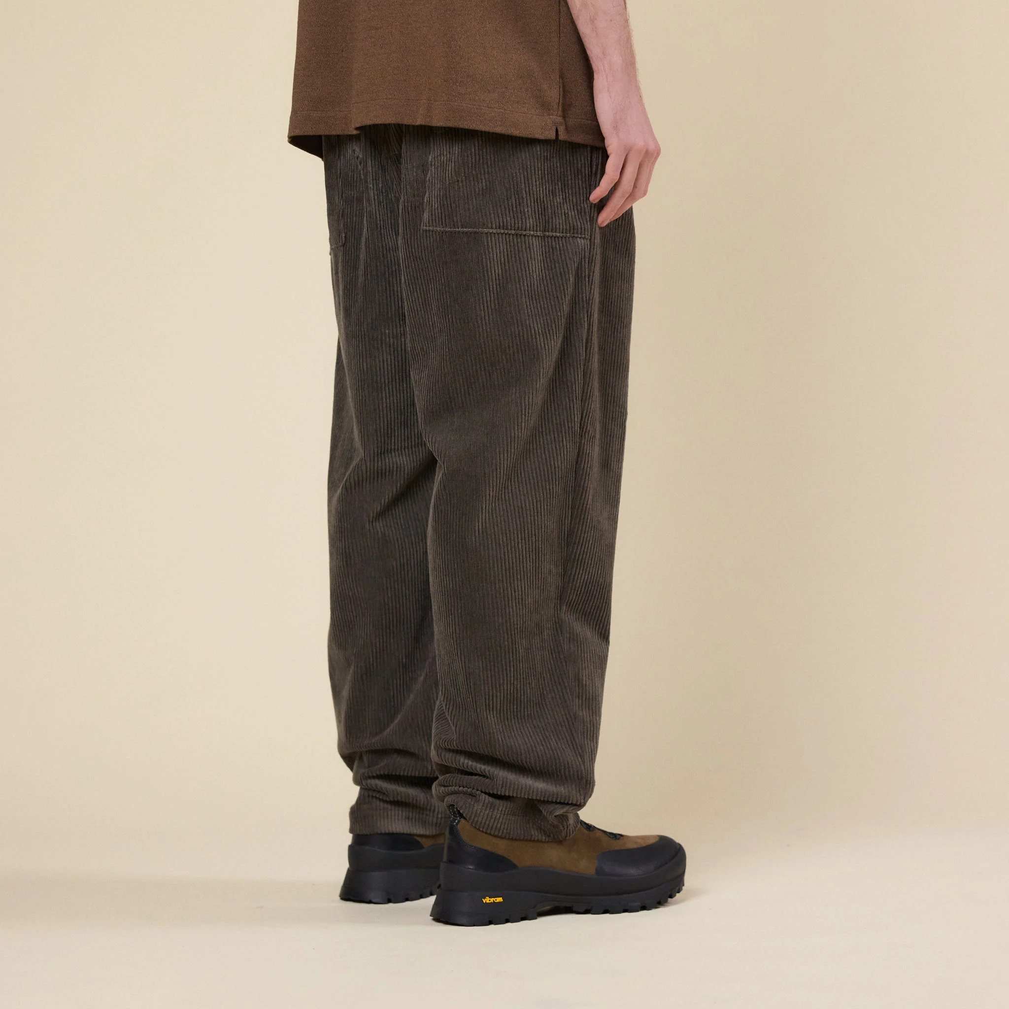 Still by Hand - Tapered Corduroy Pants - Khaki Brown - Image 2