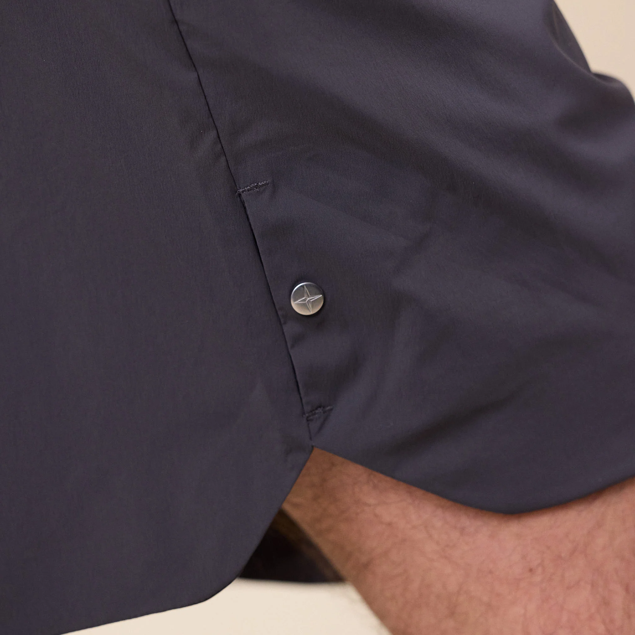 Stone Island Stellina - Stretch Nylon Tela_S.I Technical Shorts - Charcoal Grey - Image 6