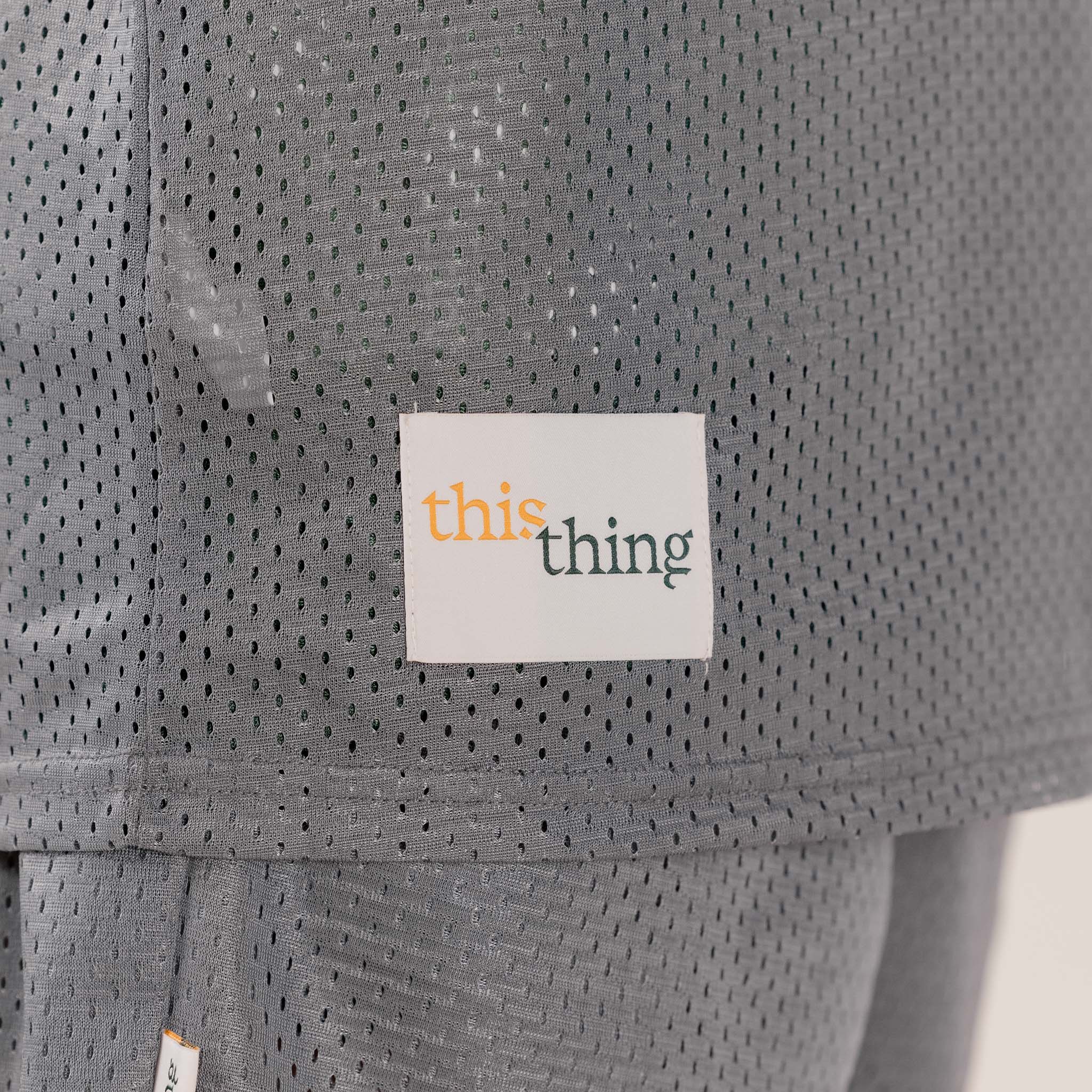 This Thing - Made in USA Reversible Mesh Vest - Athletic Grey / Forest Green - Image 6